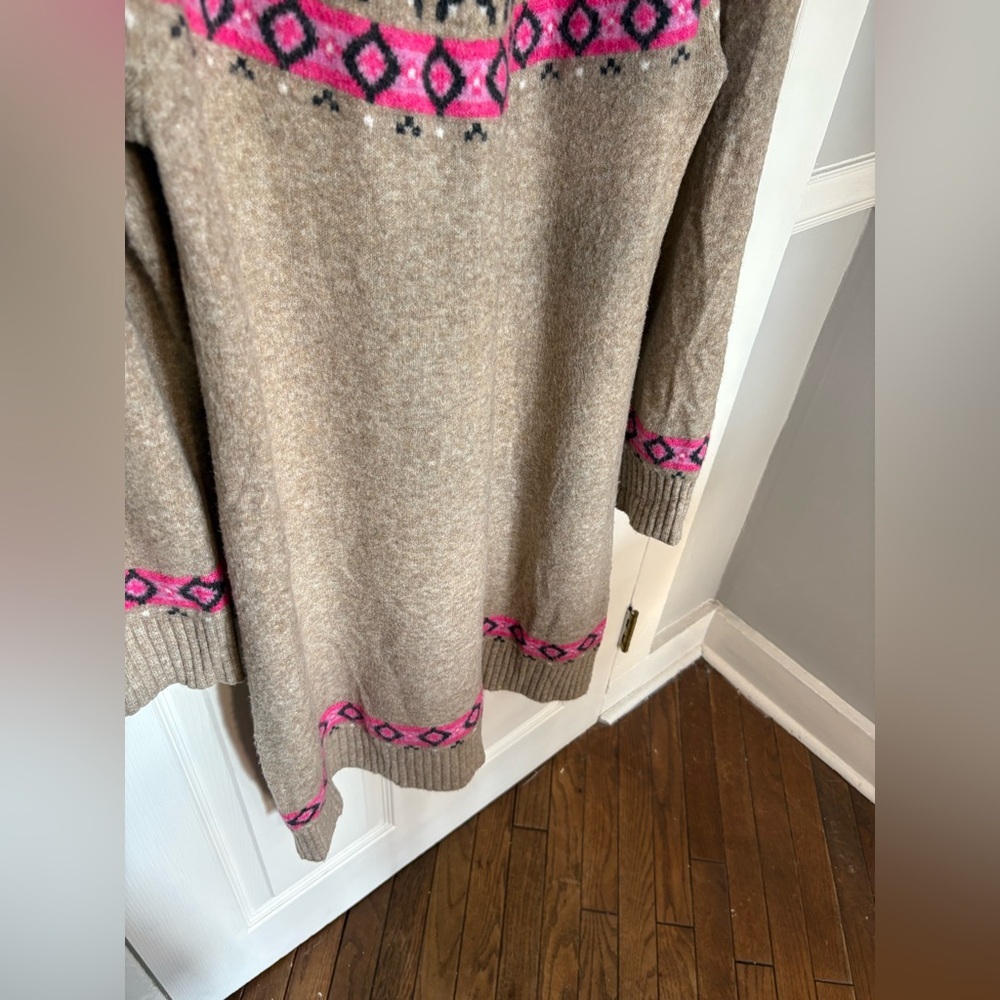 LOFT Tan Fair Isle Sweater Dress – Size XL – Cozy Winter Style - Picture 4 of 10